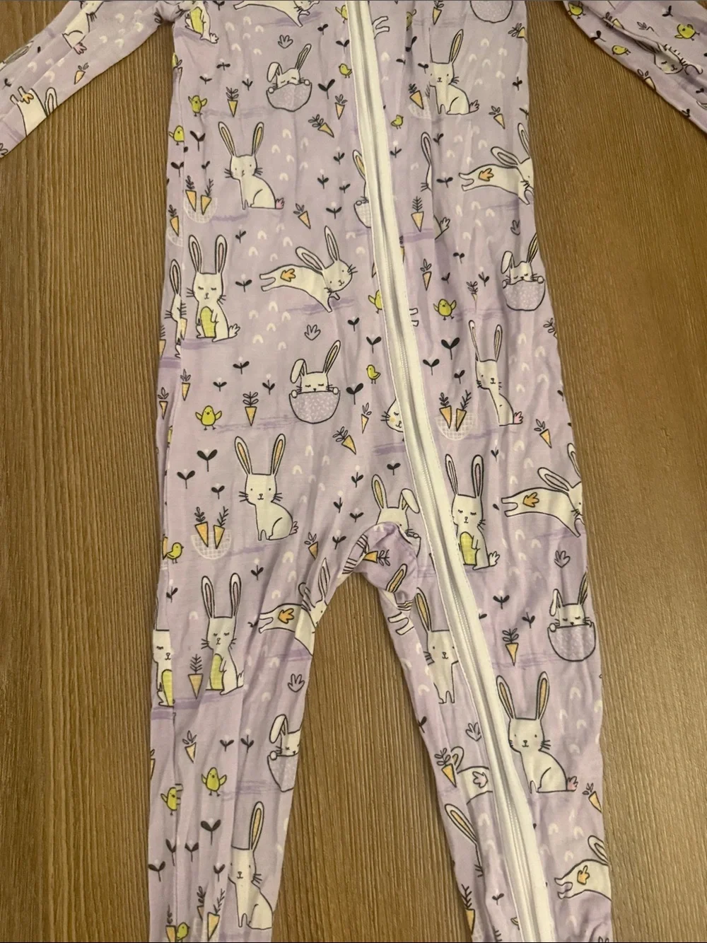 Little Sleepies Lavender Bunnies convertible zippy - 18-24m